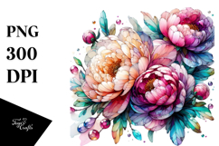 Detailed Shiny Peonies PNG Product Image 1