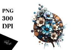 Abstract Stained Wooden Delphinium | Sublimation | Clipart Product Image 3