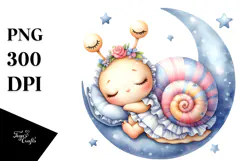 Cute Baby Snail Dressed for Summer PNG Product Image 1