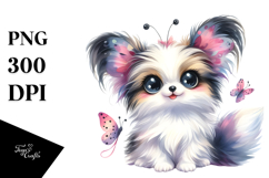 Cute Happy Papillon PNG Product Image 1