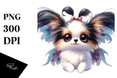 Cute Happy Papillon PNG Product Image 1