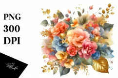 bouquet with Splash and Begonia | Sublimation | Clipart Product Image 3