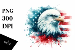 Patriotic Eagle with USA Flag | Sublimation Clipart Product Image 1
