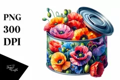 Colorful Can Poppy Splash | Sublimation | Clipart Product Image 3
