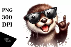 Colorful Otter Rock Sign Clipart Product Image 3