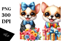 Joyful Chihuahua Cartoon PNG Product Image 1