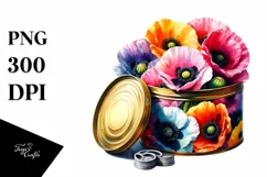 Colorful Can Poppy Splash | Sublimation | Clipart Product Image 3