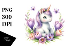 Sweet Baby Unicorn in Crocus Frame Product Image 3
