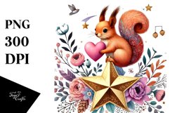 Boho Squirrel in Digital Painting PNG Product Image 1