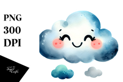 Whimsical Smiling Cloud PNG Product Image 1