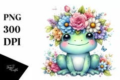 Pastel Colors Adorned Frog | Clipart Product Image 3