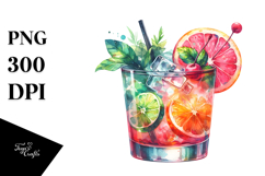 Creative Cocktail , Watercolor PNG Product Image 1