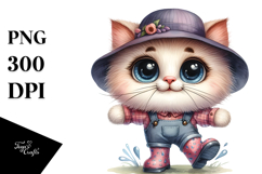 Expressive Happy Cat with Rain Boots Product Image 1