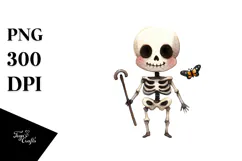 Funny Halloween Skeleton Clipart, Transparent PNG Product Image 1