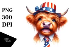 Entuhsiastic Sun Hat Highland Cow Clipart Product Image 1