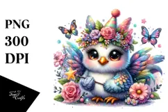 Cute Rooster with Crown and Wand PNG Product Image 1
