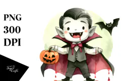 Funny Halloween Vampire Clipart, Transparent PNG Product Image 1
