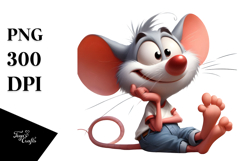 Cute Mouse with Bow Tie PNG Product Image 1