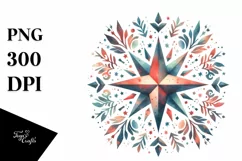Washed Vintage Star Watercolor | Sublimation Clipart Product Image 3