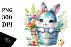 Colorful Baby Bunny Bucket | Sublimation | Clipart Product Image 3