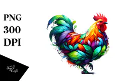 Funny Vibrant Chicken, Transparent PNG Product Image 1