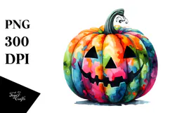 Colorful Abstract Halloween Pumpkin PNG Product Image 1