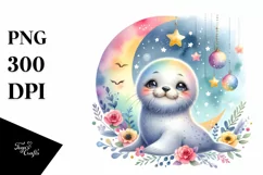 Colorful Baby Moon Stars | Sublimation | Clipart Product Image 1