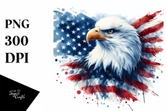 Patriotic Eagle with USA Flag | Sublimation Clipart Product Image 1