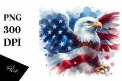 Patriotic Eagle with USA Flag | Sublimation Clipart Product Image 3