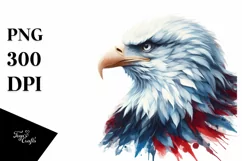 Patriotic Eagle with USA Flag | Sublimation Clipart Product Image 1