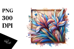 Abstract Pastel Wooden Stained Iris, PNG Product Image 1