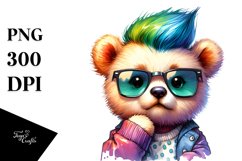 Cute Baby Bear Modeling with Contempt Expression PNG Product Image 3