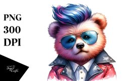 Cute Baby Bear Modeling with Contempt Expression PNG Product Image 1