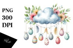Cloud with Easter Eggs PNG Product Image 1