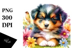Colorful Watercolor Baby Dog | Sublimation Clipart Product Image 1