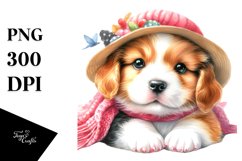 Colorful Watercolor Baby Dog | Sublimation Clipart Product Image 3