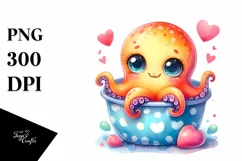 Colorful Baby Octopus Poket | Sublimation | Clipart Product Image 3