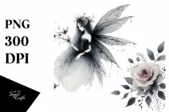 Washed Watercolor Gothic Fairy PNG Product Image 3