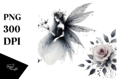 Washed Watercolor Gothic Fairy PNG Product Image 1