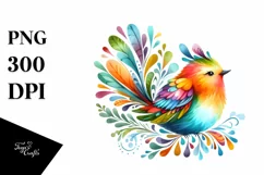 Colorful Vibrant Bird | Sublimation Clipart Product Image 1