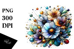 Colorful Stained Anemone | Sublimation | Clipart Product Image 3