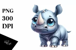 Baby Rhino Big Eyes | Clipart Product Image 3