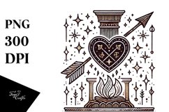 Vintage Stained Heart PNG Product Image 1