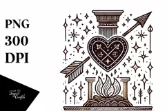 Vintage Stained Heart PNG Product Image 1