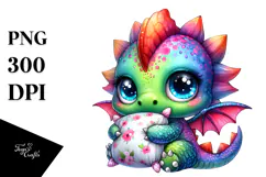 Crazy Cute Baby Dinosaur, PNG Product Image 1