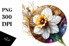 Detailed Stained Daffodil | Sublimation | Clipart Product Image 1