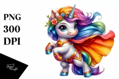 Colorful Unicorn Hero PNG Product Image 3