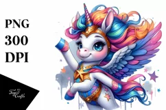 Colorful Hero Unicorn PNG Product Image 3