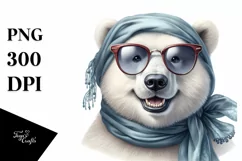 Polar Bear Silk Scarf Sunglasses | Clipart Product Image 3