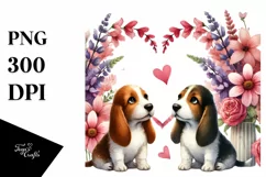 Cute Basset Hound Heart PNG Product Image 1